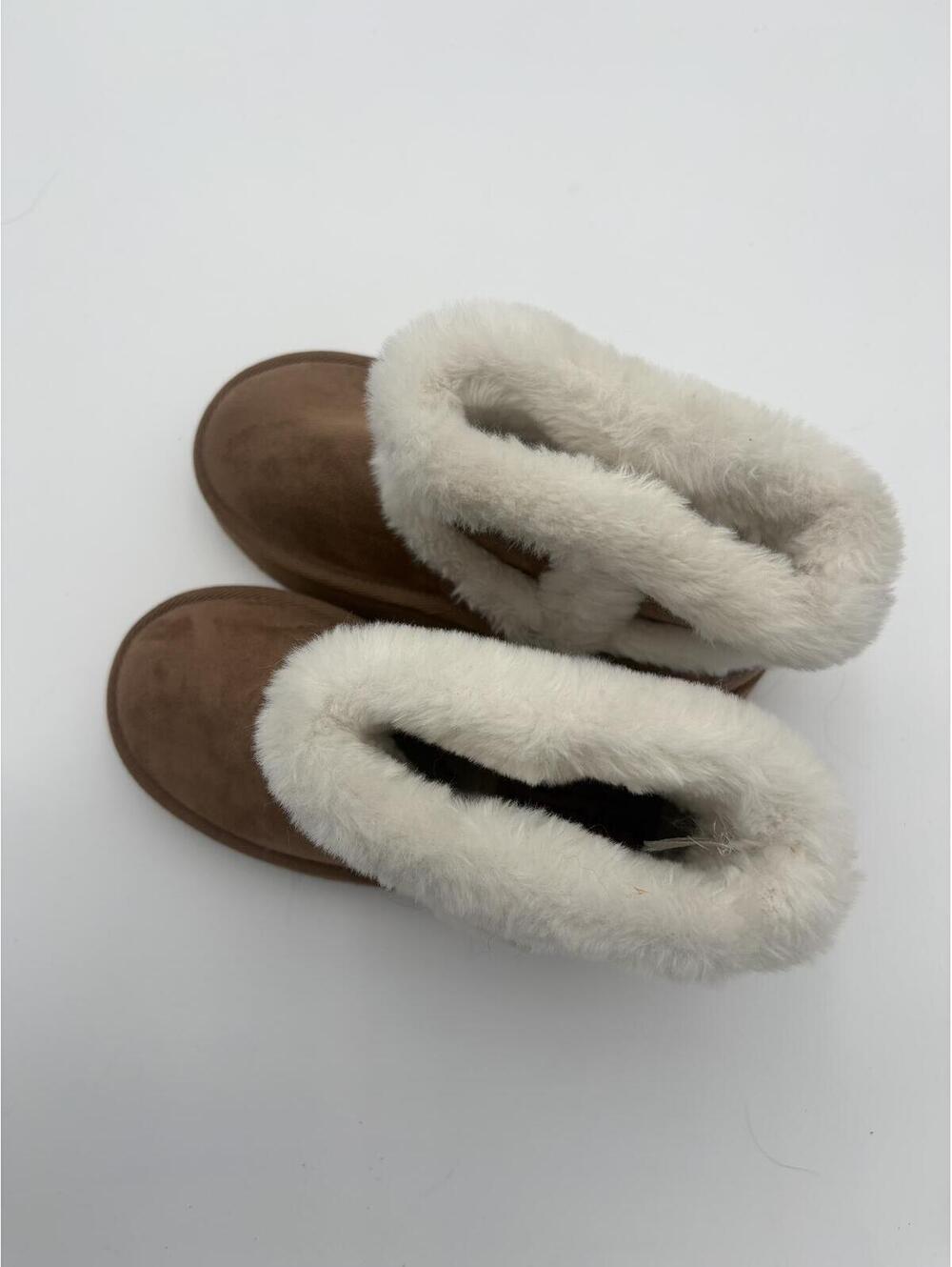 Juicy Couture Brown Suede Women's Size 6 Brown Faux Fur Trim Winter Boots - Picture 6 of 9